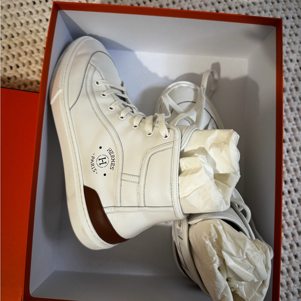 Hermès Get Up Sneakers in white leather